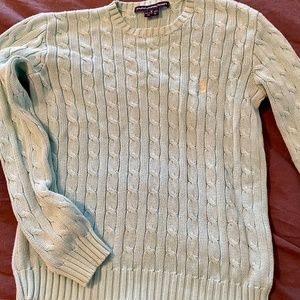 Polo Cable knit sweater in light blue